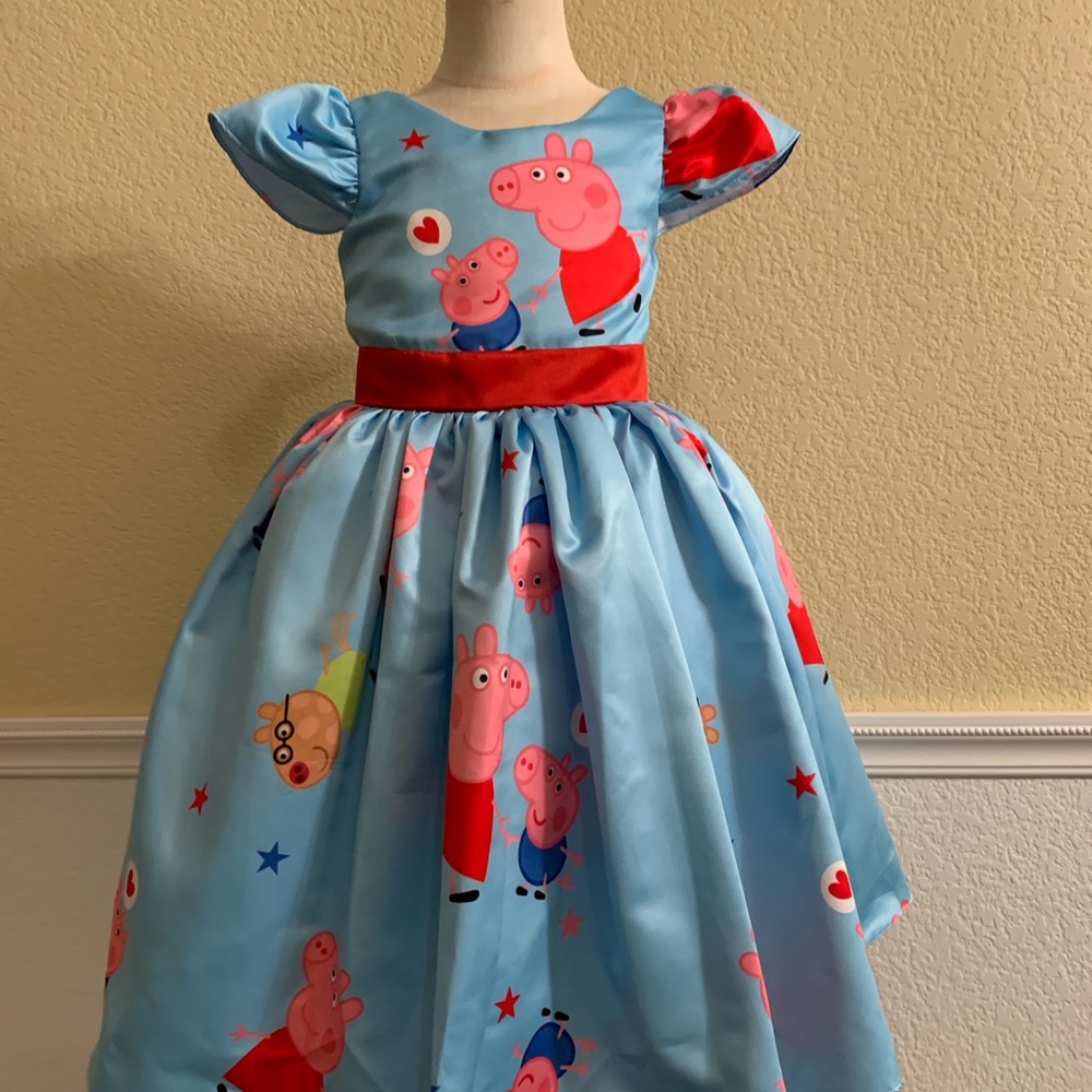 Peppa Pig Dress Blue with Red Accents Size 2T/3T